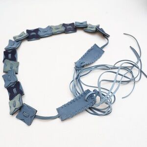 Cocomo Connection Blue Faux Suede Leather Layering Belt Y2K Lizzie McGuire